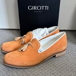 GIROTTI || Orange suede loafers